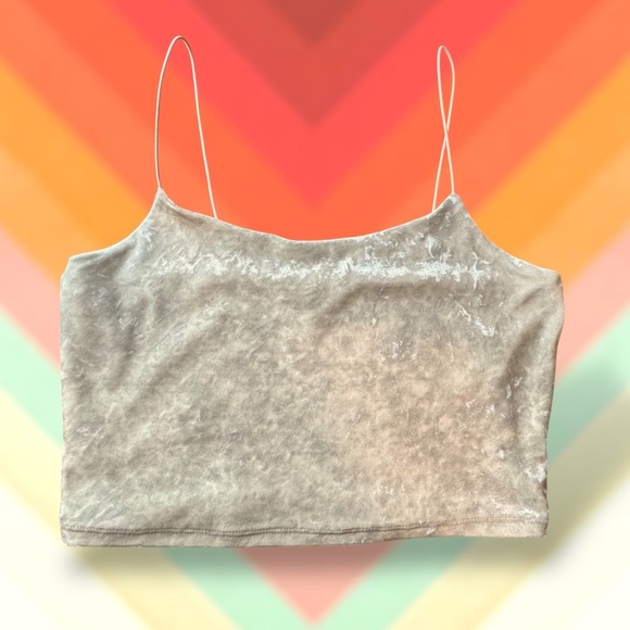 Garage Tops - ✨Garage✨ cropped velvet cowl-neck camisole